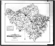 Fleming County Outline Map, Bath and Fleming Counties 1884
